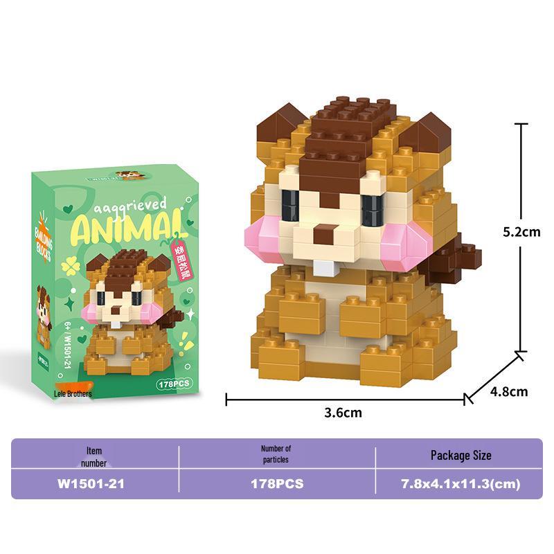Lele Brothers Micro Building Blocks - Educational Small Animal Sets for Kids, Compatible with Lego, Boys' Toy Gifts