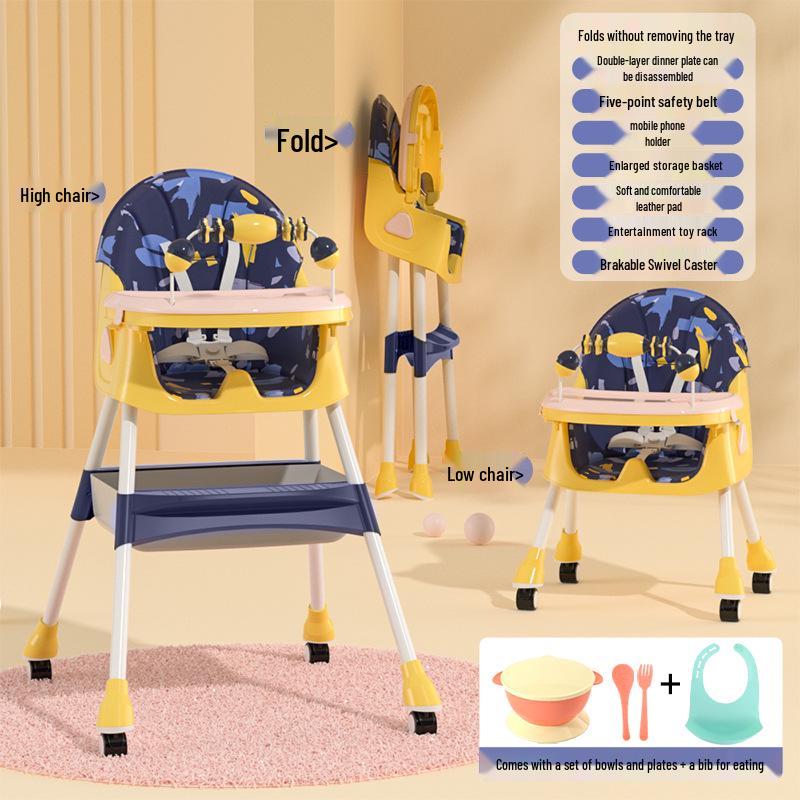 Adjustable Foldable High Chair & Portable Infant Dining Seat