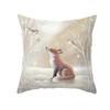 Christmas cushion cover Christmas gift home decoration animal pillow cover rabbit horse fox snowman print pillow cover