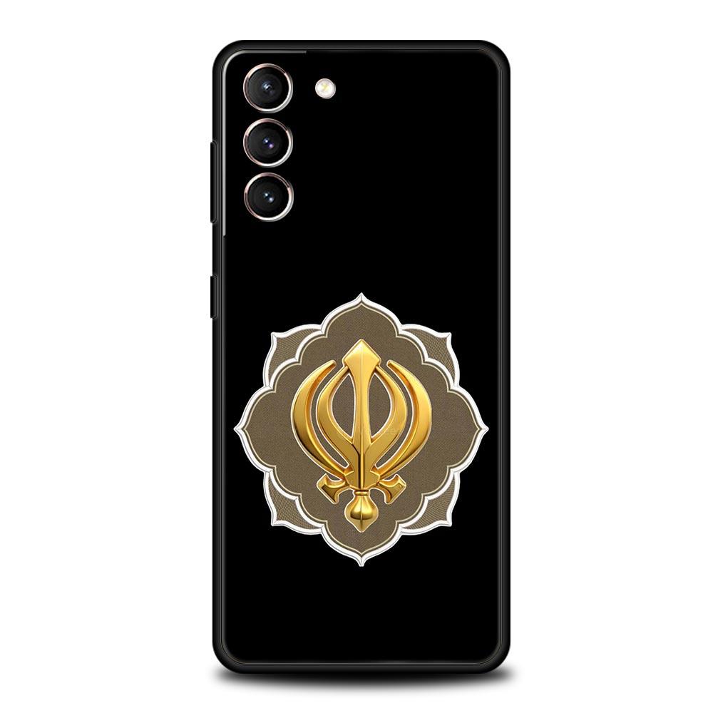 

Sikh Khanda Sikhism Soft Phone Case For Samsung Galaxy S25 Edge S24 Plus S23 FE S22 S21 S20 Ultra 5G S10 Black Protect Cover Samsung S25Ultra