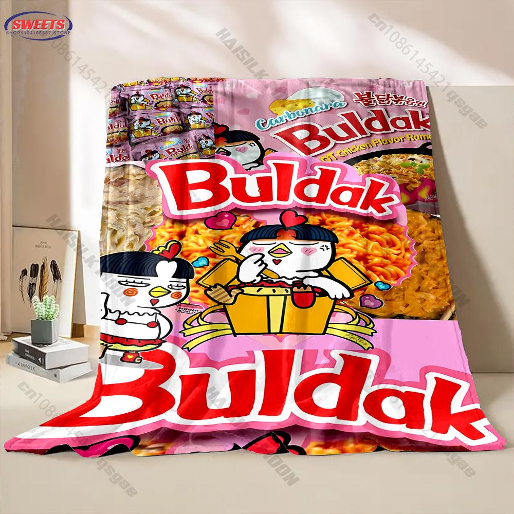 16 Styles Spicy Chicken Noodles Instant Noodles Print Blanket Fun Holiday Gift for Family Friends Home Sofa All Seasons Blanket