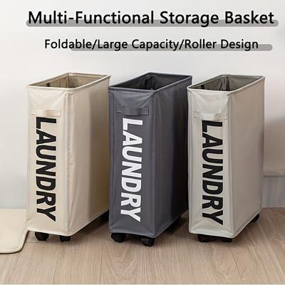 Large Capacity Foldable Laundry Hamper with Wheels - Multi-Functional Storage Basket for Dorm, Home, Gym | Durable Oxford Cloth