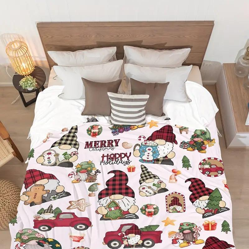 Christmas Gift Cookies Printed Blanket for Sofa Bed Travel Camping Living Room Office Conditioning Blanket for All Seasons Gifts