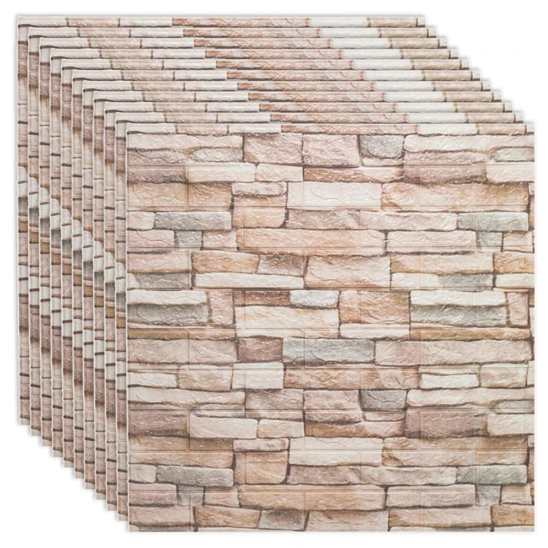 70cm*77cm 3D Wall Sticker Imitation Brick Self-adhesive Waterproof  DIY Wallpaper for Living Room  Bedroom Home Decoration