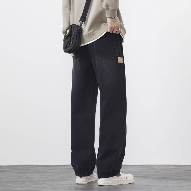 New Spring Style High Street Straight Wide-leg Jeans American Casual Long Pants for Boys