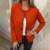 Women's Loose Comfortable Casual And Fashionable Round Neck Button Long Sleeved Stripe Jacket