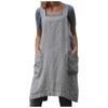 Apron For Baking Cooking And Gardening Cross Back Linen Women With 2 Pockets
