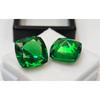 Natural Green Tsavorite Garnet Square For Earring Making 20-21 Ct Pair Gemstone