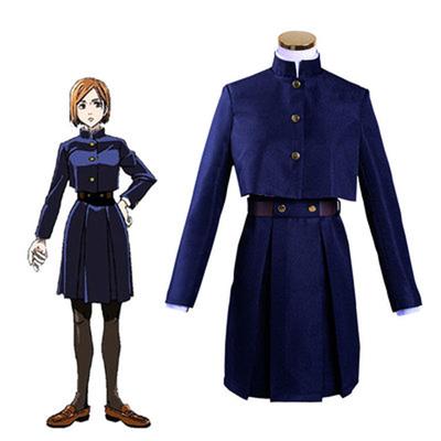 Anime Jujutsu Kaisen Cosplay Kostým Kugisaki Nobara Parochňa Pás Taška Šaty Halloween Party Uniform 4 KS Kompletná sada Dievčatá Ženy