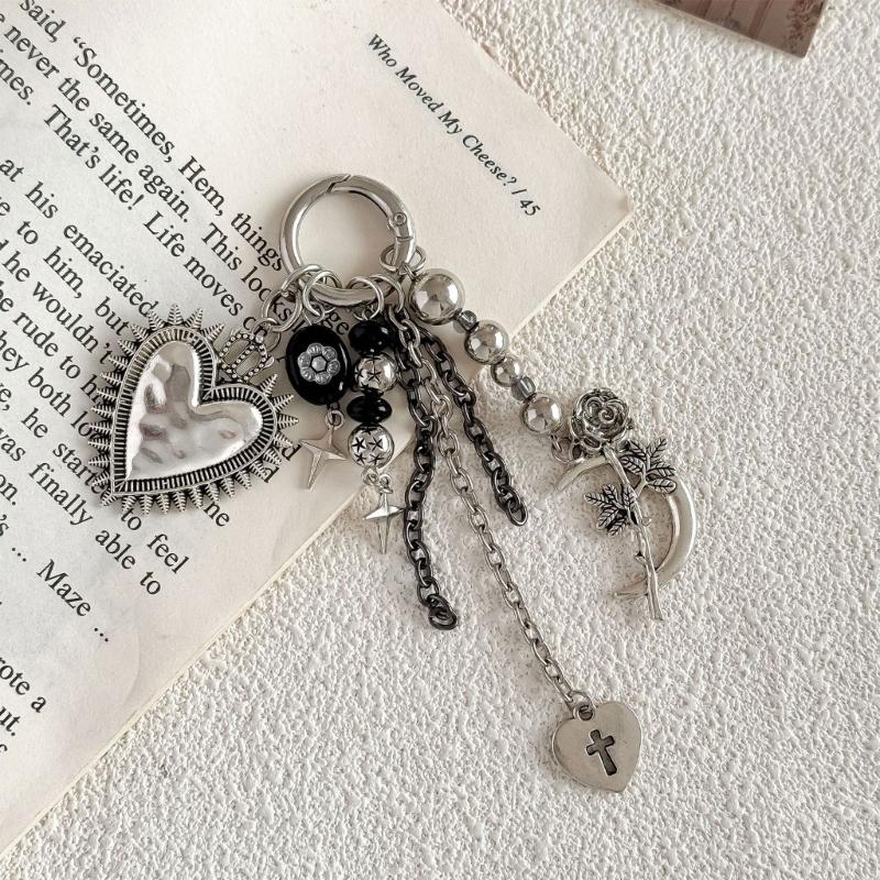 Portachiavi Cuore Spinoso alla Moda Fascino Elegante per Borsa Accessori Estetici Portachiavi Ciondolo Stiloso per Borsa per Ragazze Trendy