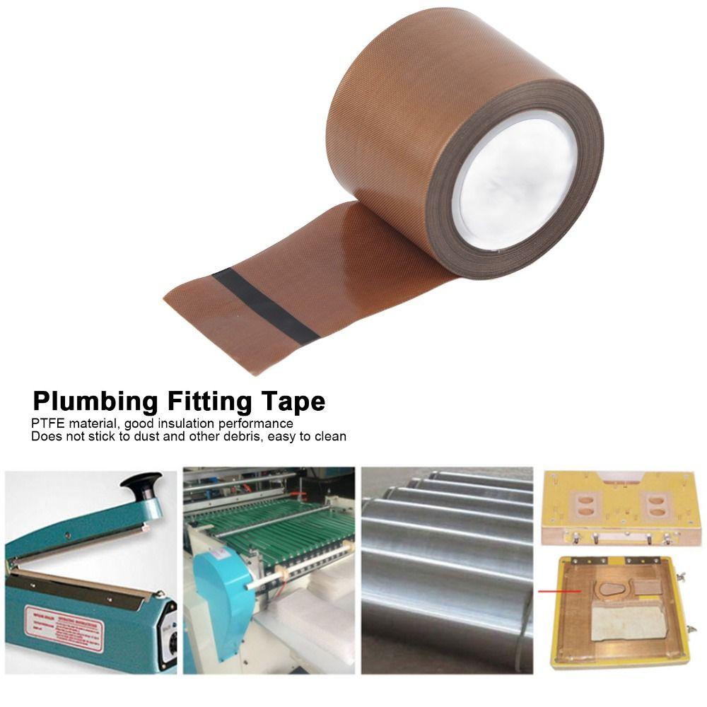 PTFE Coated Fiberglass PTFE Tape 2-inch x 33 Feet x 0.18mm Silicone Adhesive High Temperature Tape Brown 1 inch x 33 ft x 0.18mm