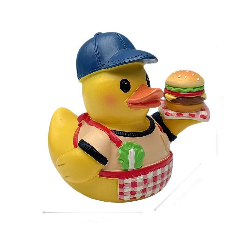 Hamburger Duck Figurine Resin Desktop Decor Party Gift Birthdays Holidays Home Office