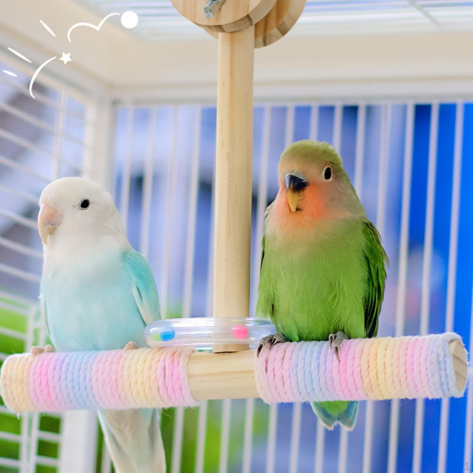 

Игрушка-качели для птиц, игровой стенд для попугаев, вращающаяся жевательная игрушка для птиц, деревянная подставка-жердочка для