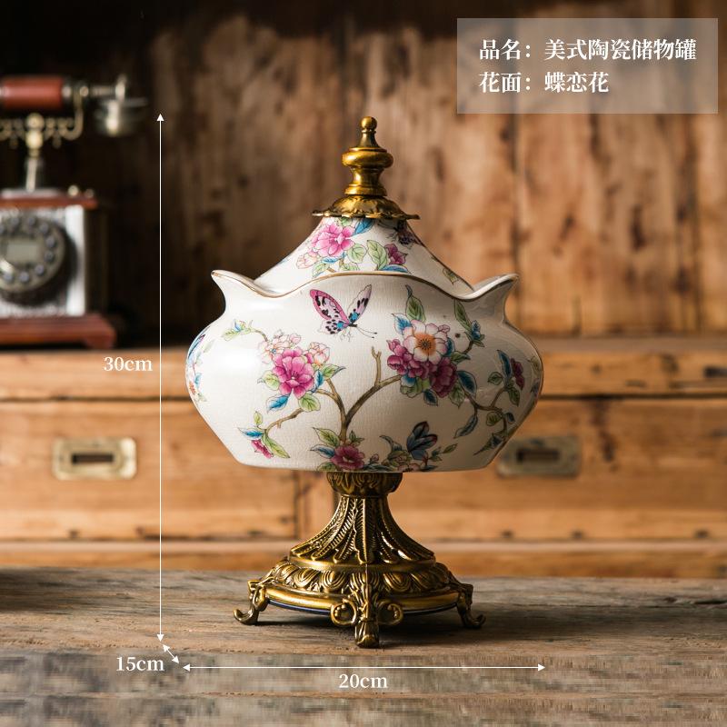 American Retro Ceramic Storage Jar Crafts, European General Jar Ornaments