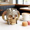 Vintage Skull Knight Croissant Cup Stainless Steel Liner Resin Mug Office Home Ornament