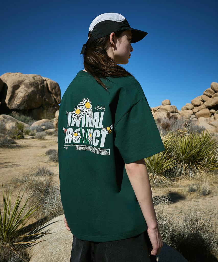 MINIMALPROJECT Daisy Flower Short Sleeve T-Shirt Mst168 [Green]