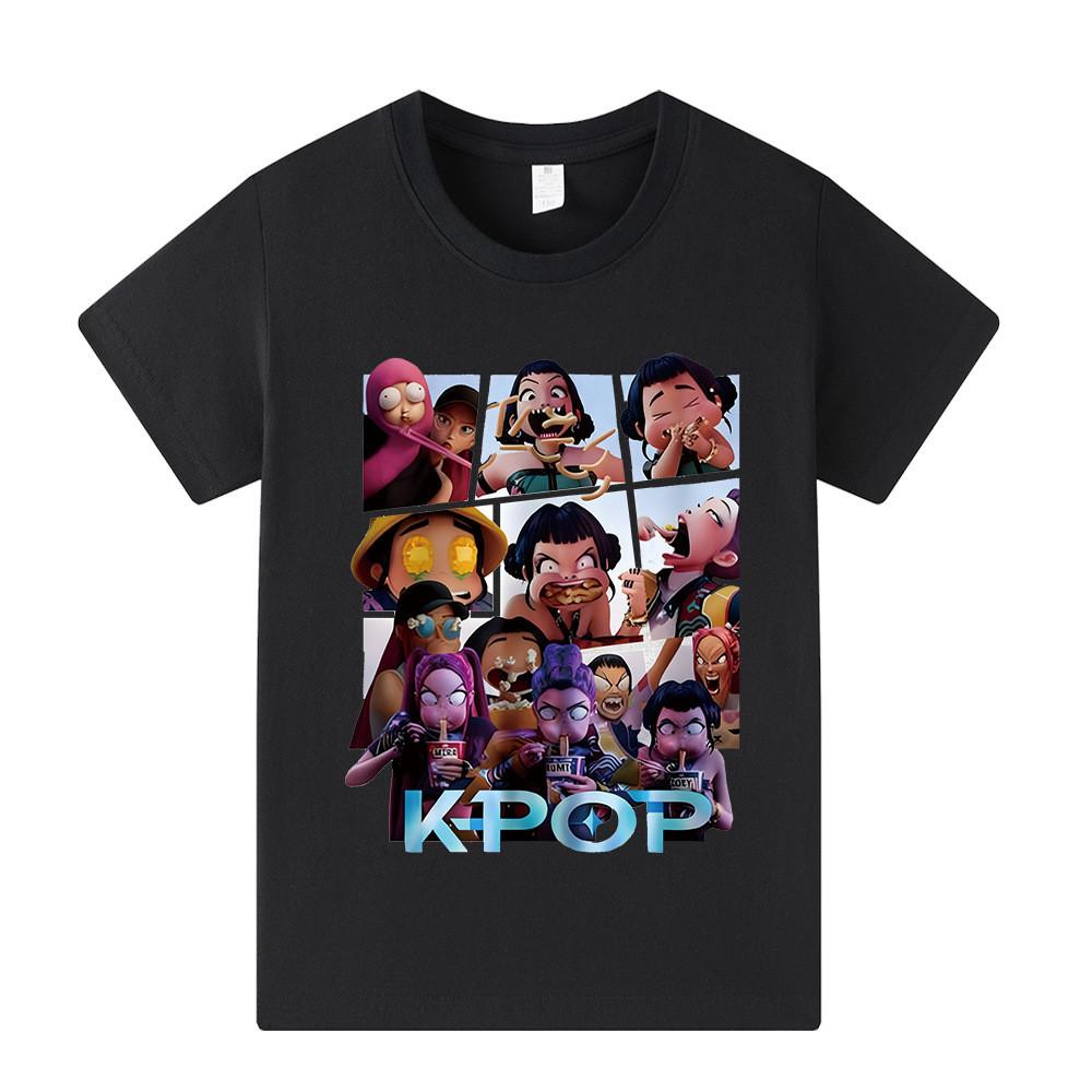 A1237 Kids Boys Girls Kpop Rumi Zoey Mira Print Short Sleeves T-shirt