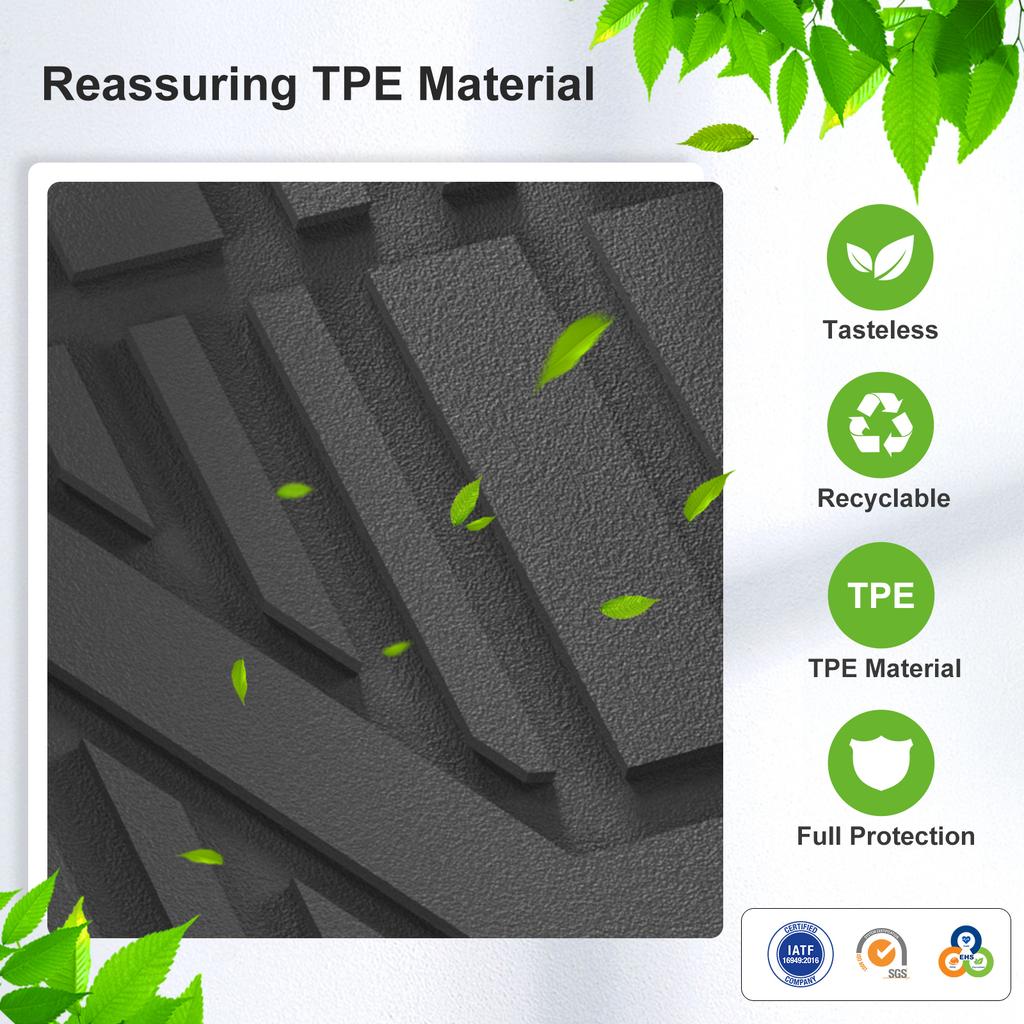 Smabee for Tesla Model Y Juniper Standard RWD 2025 2026 TPE Car Floor Mats Cargo Liner Trunk Mats Backrest Pad Accessories Black