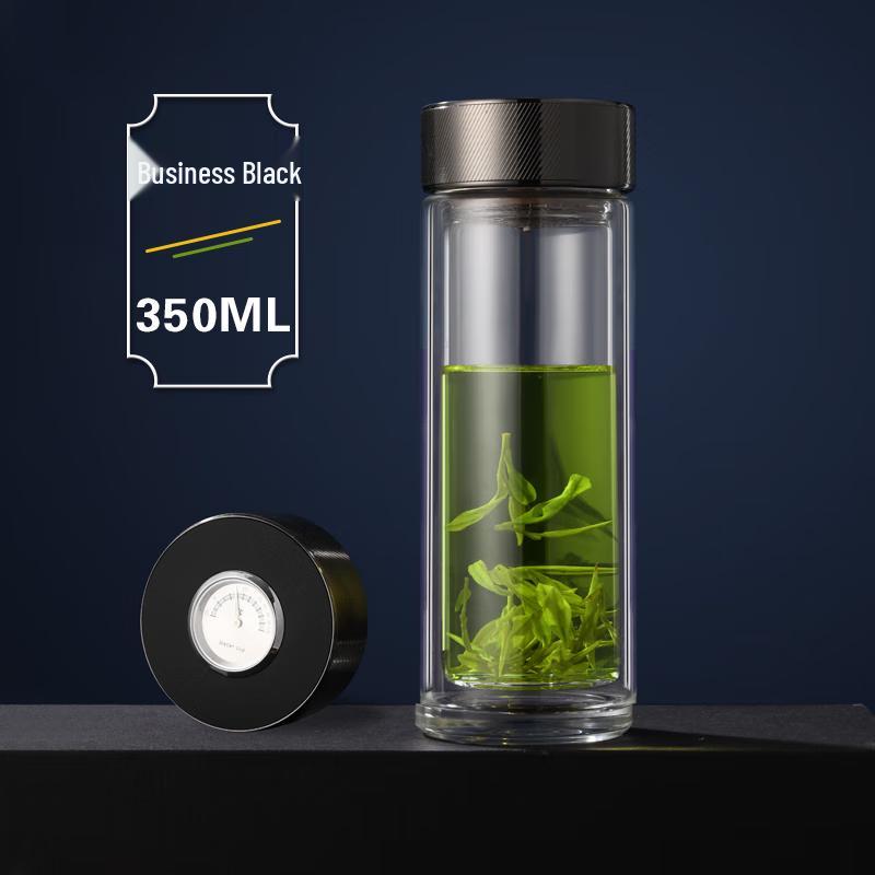 Smart Temperature Display Double-Layer Glass Tea Infuser Bottle