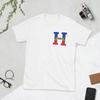 H for Haiti TShirt Unisex Casual Pure Cotton Tee Shirt Crew Neck Short Sleeve T Shirts Birthday Present Clothing