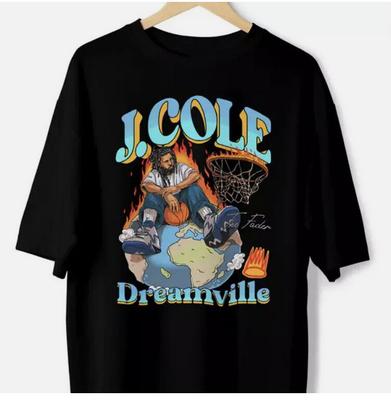 J Cole Dreamville Czarny T-shirt Unisex Koszulka Pełny Rozmiar S do 5XL