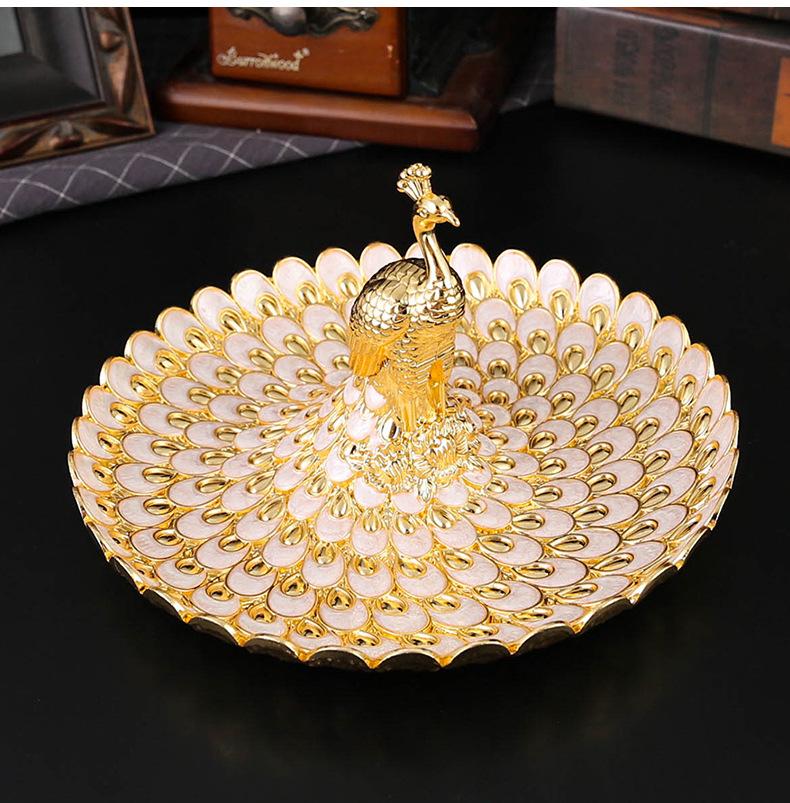 Fruits Serving Tray Peacock Fruit Bowl Snack Dish Cookie Appetizer Bowl Decorative Dry Fruit Bowl for Home Holiday Decoration