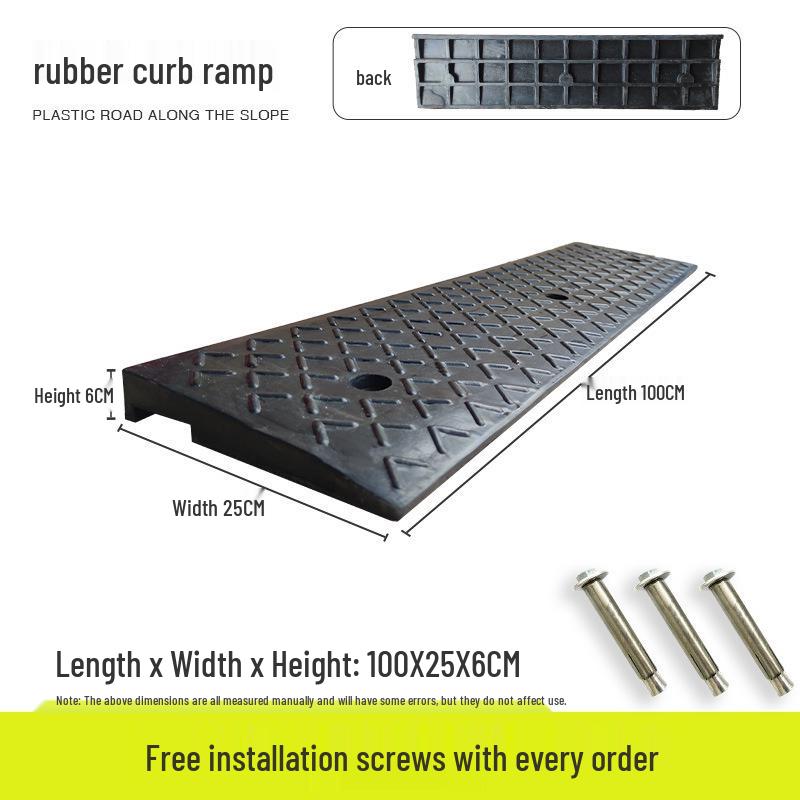 Portable Rubber-Plastic Curb Ramp Mat for Car