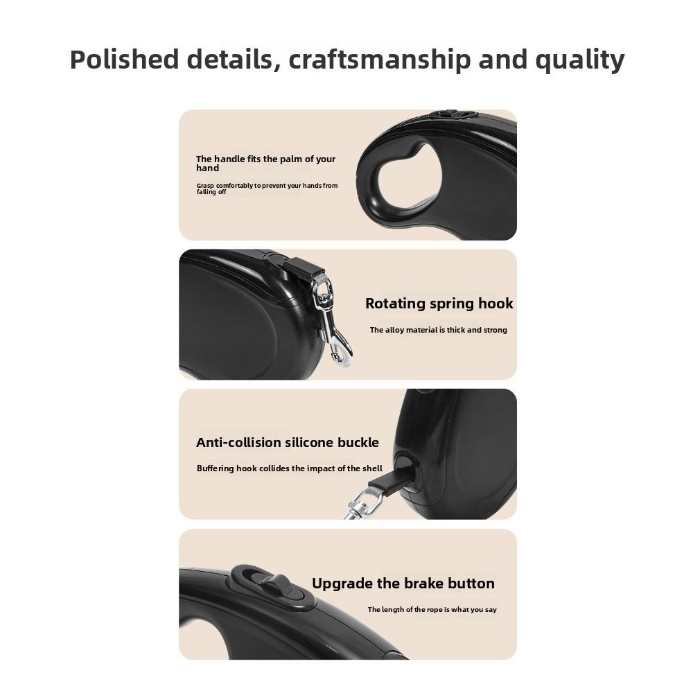 Haustier-Zugseil Automatisches Einziehbares 3 Meter 5 Meter Einfarbig Hundezubehör Mittelgroßer und Kleiner Hund Haustier-Zugvorrichtung