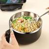 Japanese-style Student Instant Noodle Bowl 304 Stainless Steel 1300 ML Ramen Bowl Handle with Lid Food Serving Bowl School