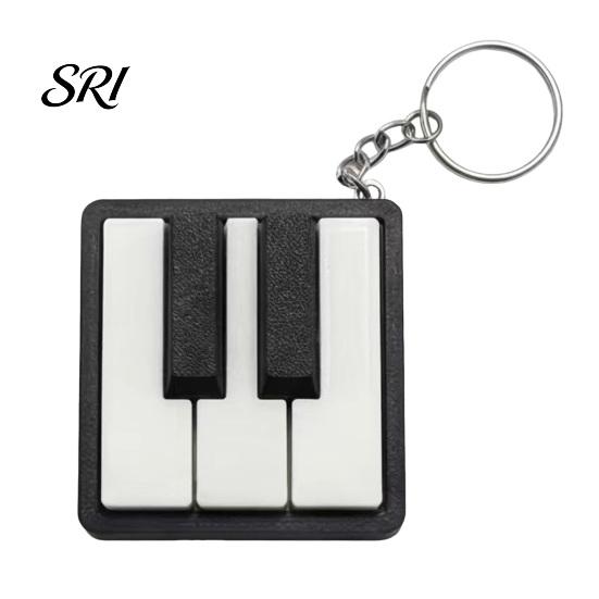 Commuter Stress Toy Mini Piano Keychain, Key Clicker, Playable Fingertip Relief Clicker with Metal Ring, Classic Black White Keys for Music Lovers And
