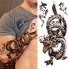 Tatuaggi temporanei di girasole nero per donne uomini Realistico falso drago henné sole fiore adesivo tatuaggio tatuaggi impermeabili dell'avambraccio