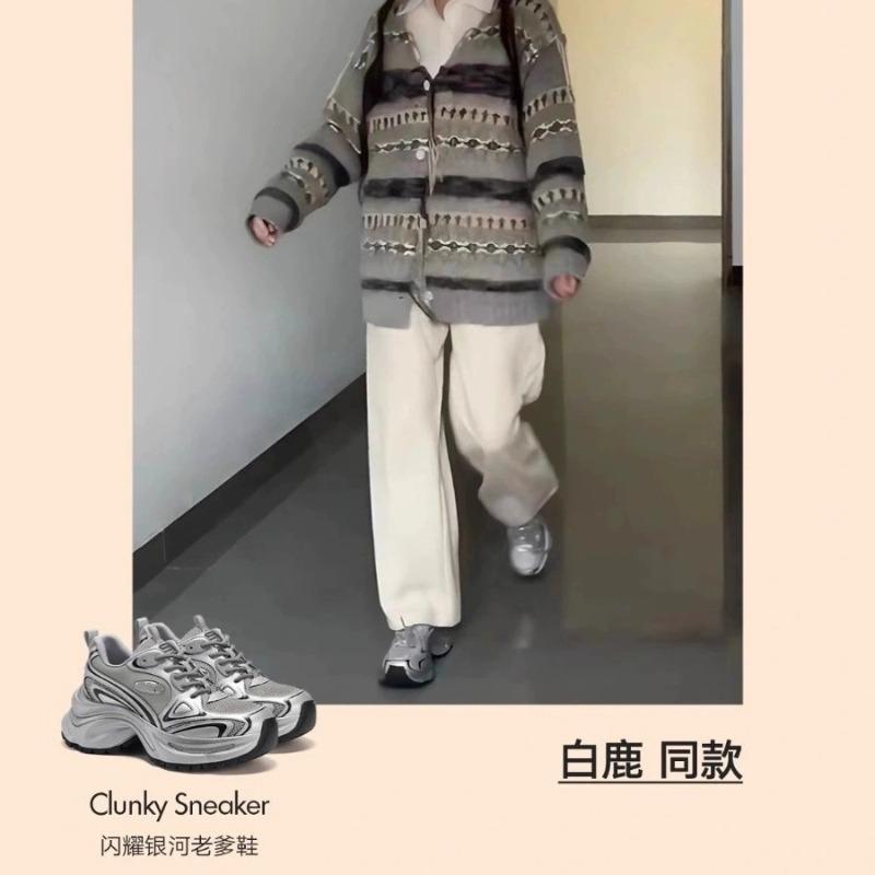 Silver dad shoes women's spring and autumn new heightened platform versatile casual sports shoes