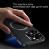 For iPhone 16 Pro Case Compatible with MagSafe PU TPU PC Phone Back Cover with Metal Lens Frame