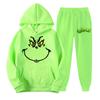 Women's Hooded Sports Tracksuit Unisex Two-Piece Running Outfits Long Sleeve Pullover Hoodies Sweatshirt+Sweatpants Set