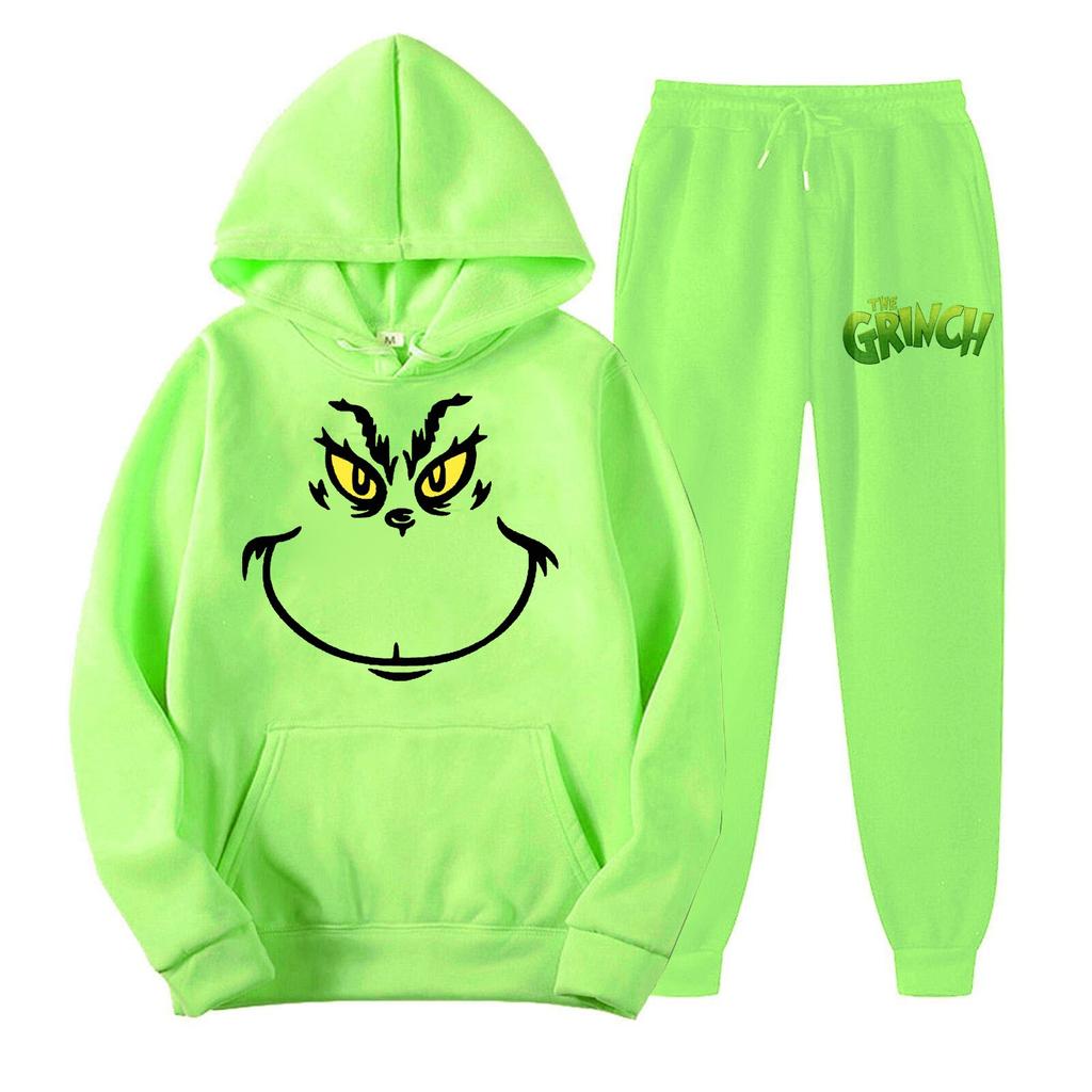 Women's Hooded Sports Tracksuit Unisex Two-Piece Running Outfits Long Sleeve Pullover Hoodies Sweatshirt+Sweatpants Set