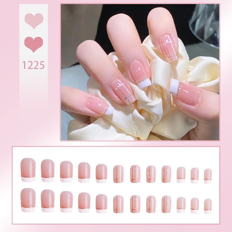 

Накладные ногти средней длины во французском стиле: Элегантные и нежные отбеливающие наклейки для ногтей Glue version