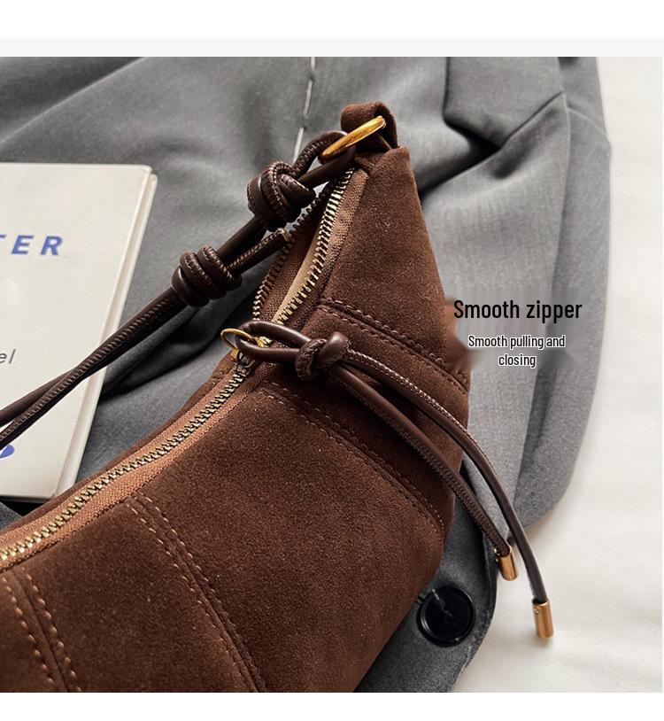 Chic Underarm Croissant Bag - Versatile Retro Leather Crossbody for Women