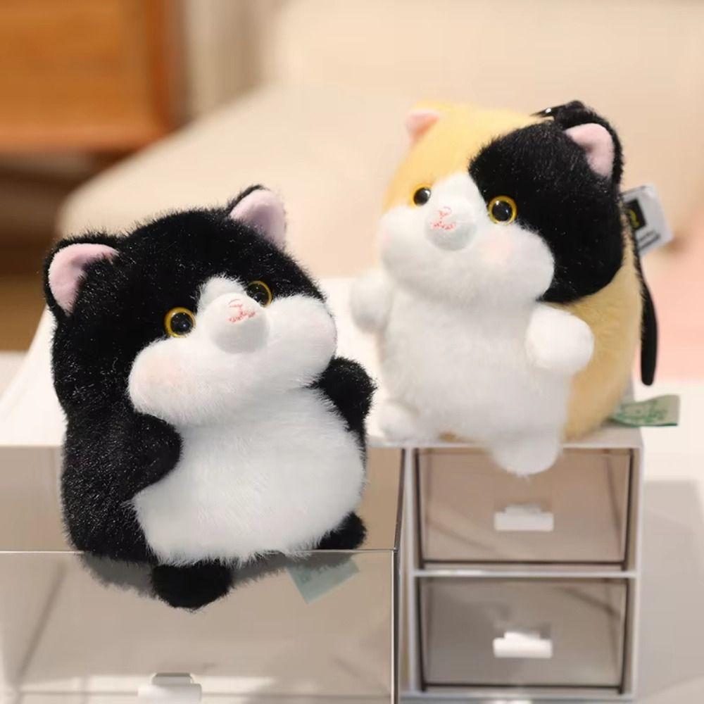 Soft Material Cat Plush Keychain Chubby Design Plush Cat Keychain Cat Plush Pendant Backpack Decor