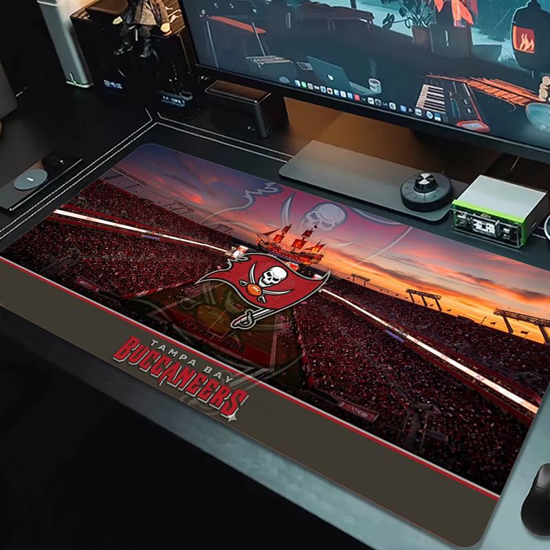Tampa Bay Buccaneers Mauspads Großes Gaming-Tischkissen Rutschfest Laptop Tablet Großes Mauspads XXL Matte Mini-PC Spielmatte Mit Verriegeltem Rand