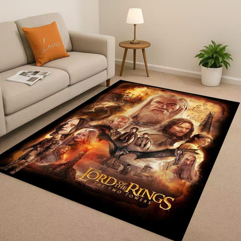HD Classic L-Lord of The Rings H-Hobbit Gandalf Legolas Living Room Non-Slip Area Rug Soft Carpet for Bedroom Sofa,Home Doormat