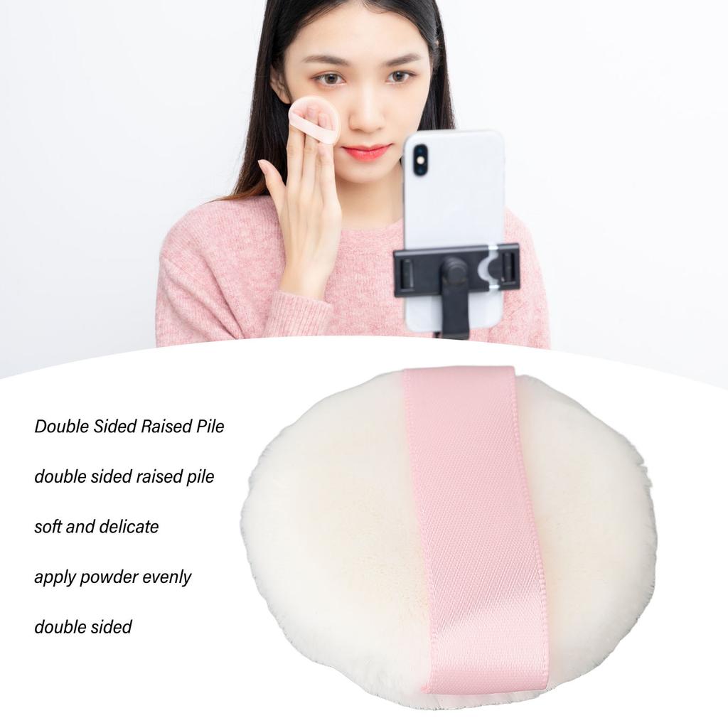Puderquaste 2,4 Zoll Durchmesser Weicher Flor Atmungsaktiv Waschbar Make-up Puderquaste für Kosmetik Familie Reise