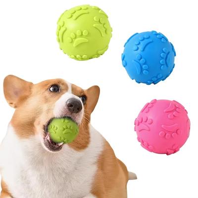 TPR Quietschende Pfotenabdruck Ball Interaktives Haustierspielzeug Lustiger Sound Kauspiel für Hunde Zahnen Langeweile Linderung
