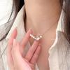 Stylish Pearl and Heart Pendant Necklace Adjustable Length Clavicle Chain Fashionable Neckchain Jewelry for Women