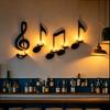 Black Music Note Wall Sconce Metal Wall Mounted Candle Holder Musical Symbol Tea Light Holder Rack for Living Room Dining Room