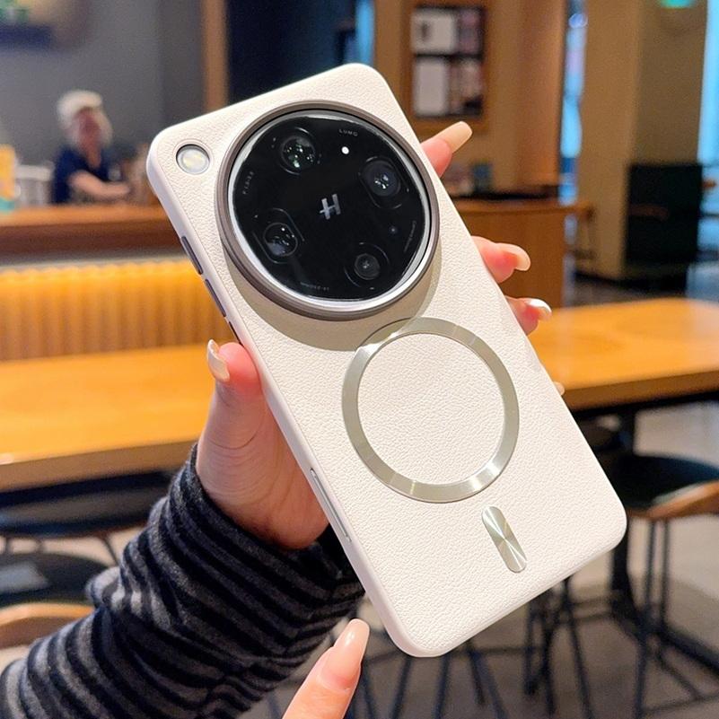 Lens Heightening Protect Camera Plain Leather Magnetic Ring Case For OPPO Find X9 Ultra X9s Pro X9 X8s + X8 Reno 15 Pro Cover