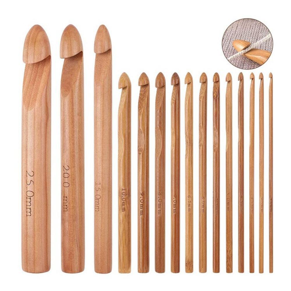 Brown Crochet Hooks Bamboo Bamboo Crochet Knitting Needle  for Knitting Scarves
