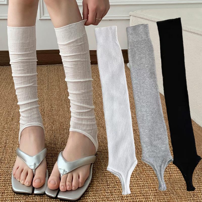 Frühling Sommer Einfache Lange Kniehohe Socken Koreanischer Ballett-Stil Wadenhohe Socken Sonnenschutz Zum Aufsetzen Auf Die Füße JK Strümpfe