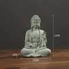 Zen Buddha statue ornaments fish tank rockery bonsai flowing water figure micro landscape decoration Green Sandstone small Craft