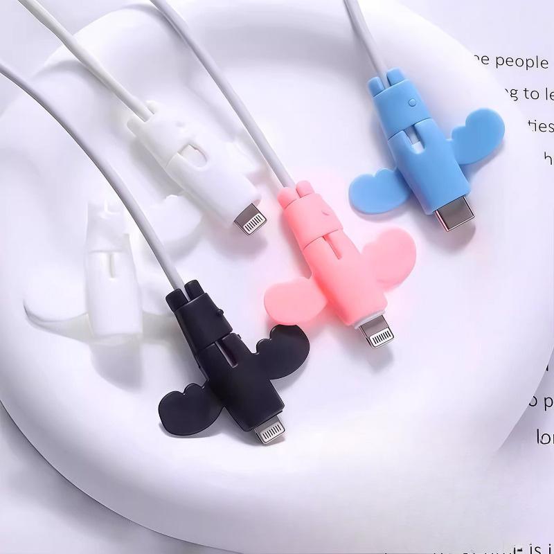 Angel Data Cable Protector Sleeve Universal Soft Silicone Anti-Fracture Connector Cover for Mobile Phone Charger Cord