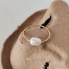 Mariasz Minimalist Dainty Five Simulated Pearls Stainless Steel Rings for Women Stackable Gold Knuckle Jewelry Waterproof